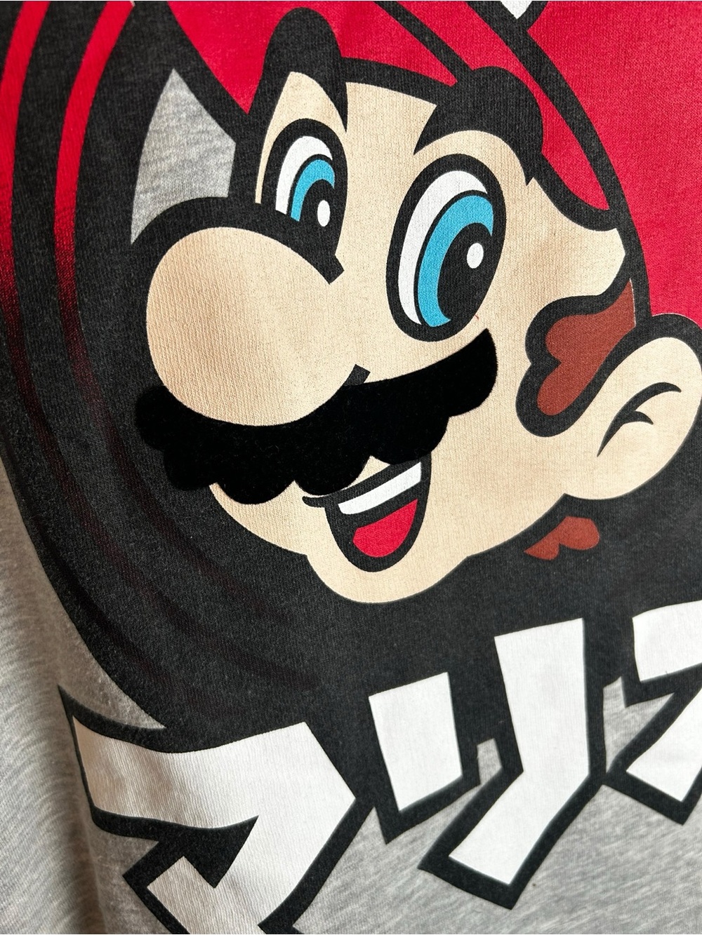 Nintendo Super Mario Crewneck Sweatshirt 2XL Grey Japanese Katakana Graphic 2018 - Picture 2 of 4